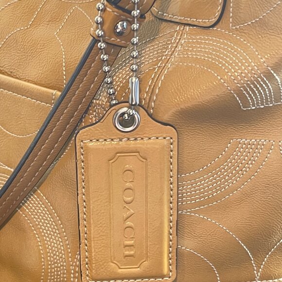 Coach 1941 Alex Gold Patent Leather Tote, Style 14265 - Gold - Preowned - Picture 11 of 16